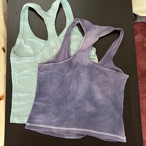 CROPPED COOL RACERBACK TANK TOPS LULULEMON PURPLE AND BLUE